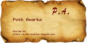 Poth Avarka névjegykártya